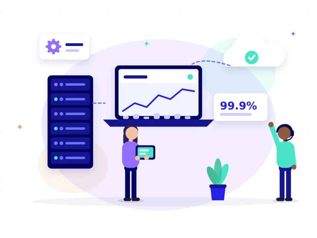 Managed IT services and monitoring illustration